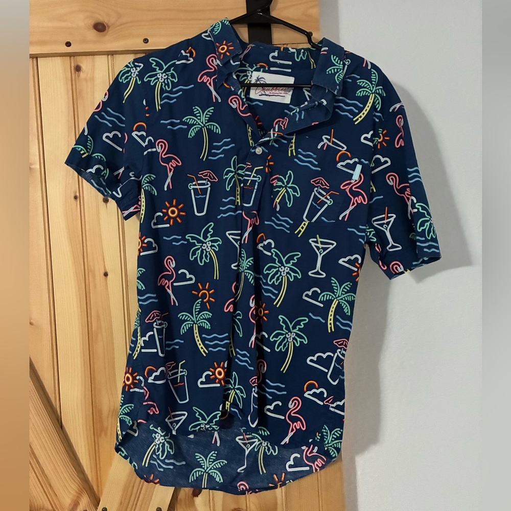 Chubbies Navy Tropical Cocktail Shirt